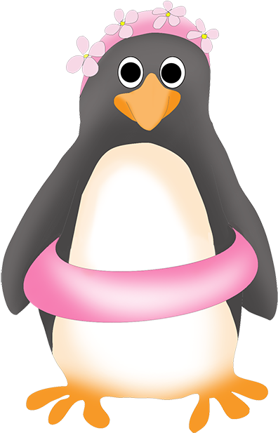 Penguin Clipart Summer - Summer Animal Clip Art (433x650), Png Download