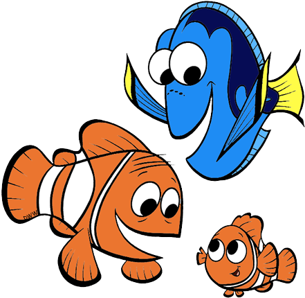 Clipart Freeuse Finding Clip Art Disney Galore Dory - Cartoon Nemo And Dory (450x435), Png Download
