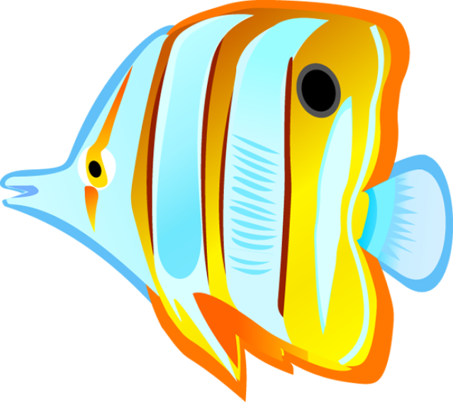 Ocean With Fish Clipart Tropical Fish - Tropical Fish Clipart (591x525), Png Download