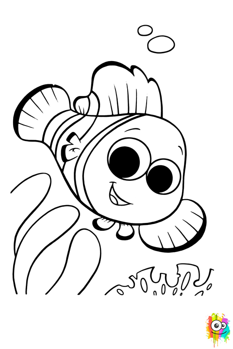 Nemo Finding Nemo Coloring Pages, Free Kids Coloring - A4 Colouring Pages Finding Nemo (480x720), Png Download