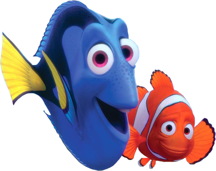 Marlin Finding Nemo Png Download - Dory And Nemo Png (744x590), Png Download