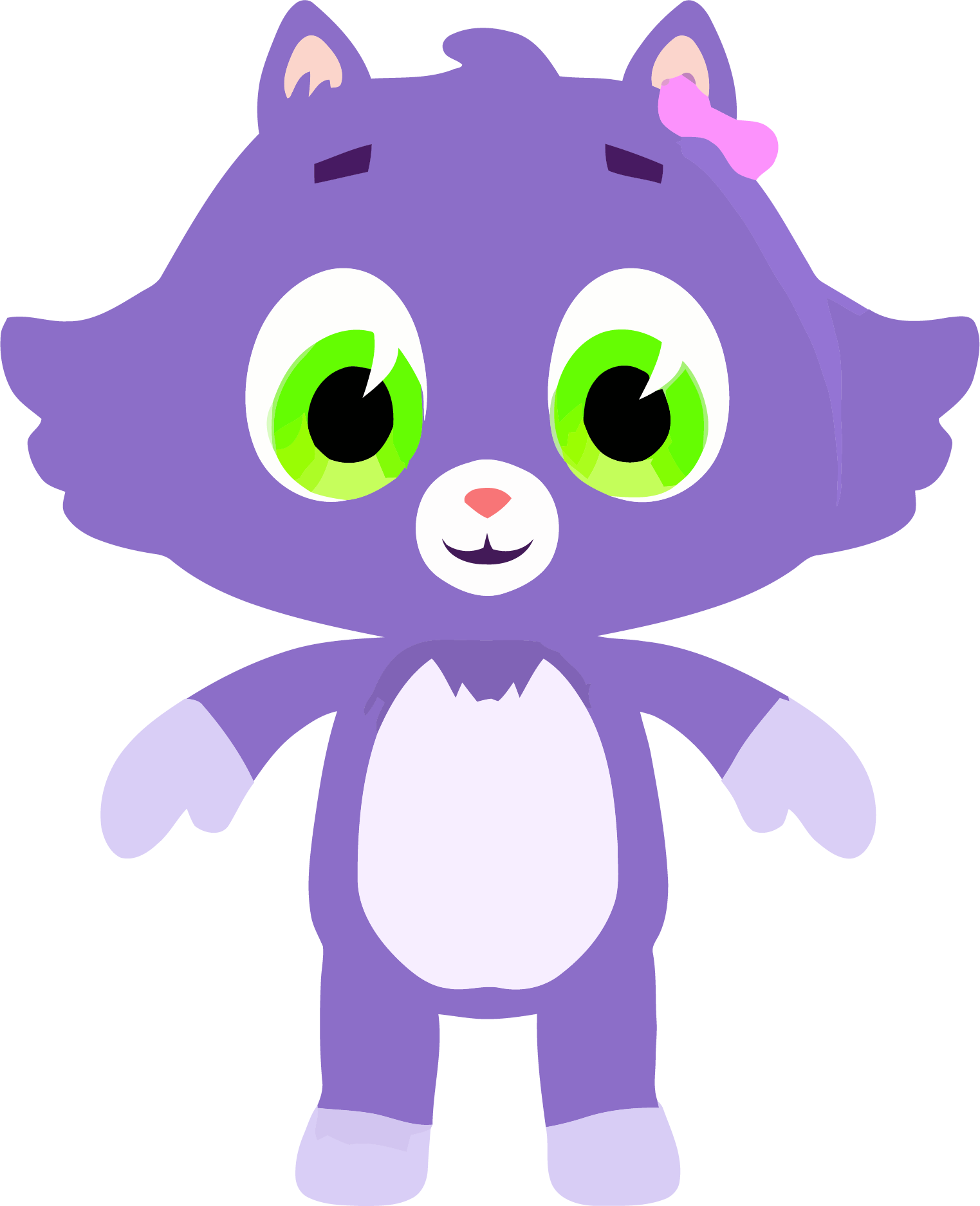 Medium Purple Cute Cat Clipart Png Download - Clip Art (1523x1874), Png Download