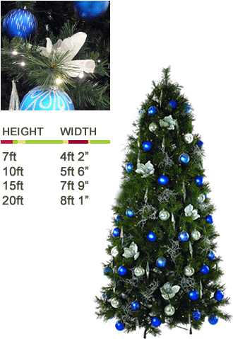 Blue And Silver - Christmas Tree In Blue And Silver Png (350x500), Png Download