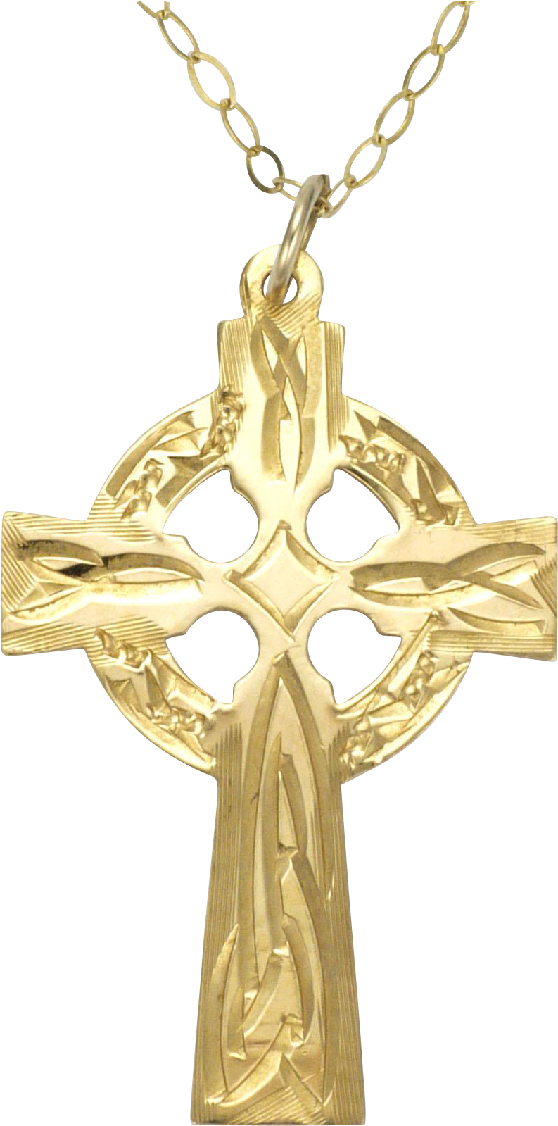 Download Transparent Gold Cross Necklace Png Celtic Cross Necklace 9k Gold PNGkit
