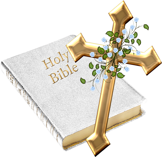 Bible Genesis Christian Cross Clip Art - Holy Bible And Cross Png (723x682), Png Download