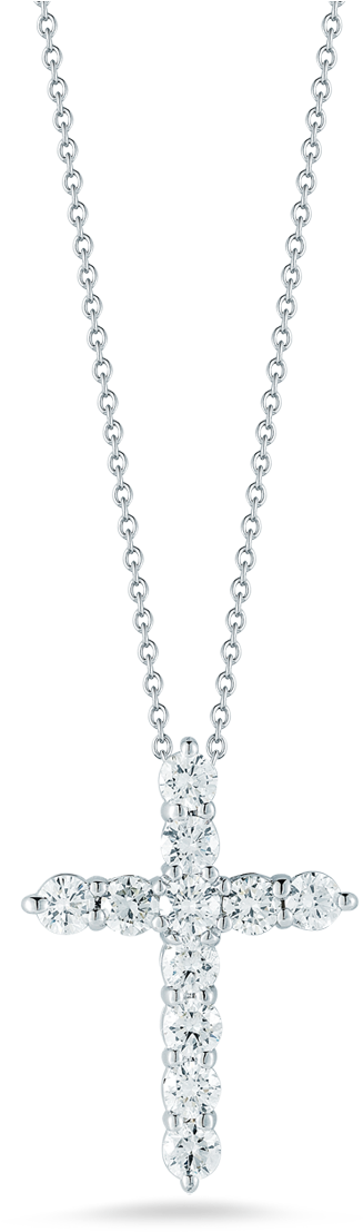 Roberto Coin Tiny Treasures 18k White Gold Cross - Necklace (1600x1600), Png Download