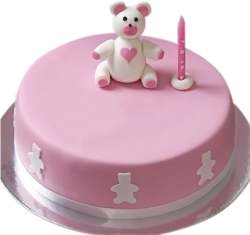 Best Birthday Cakes - Cute Pink Teddy Bear (500x500), Png Download