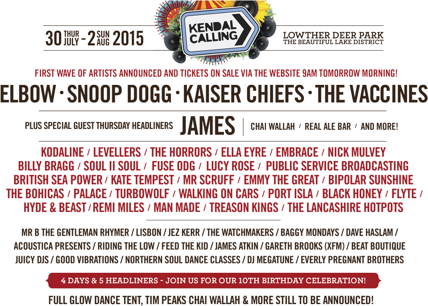 Fb Artist Launch Lineup Spons - Kendal Calling (1000x667), Png Download