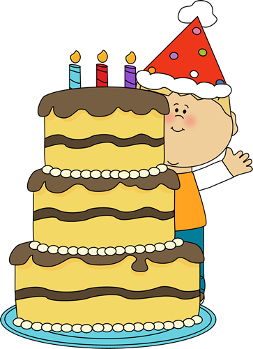 Boy With Birthday Cake - Big Cake Clipart Png (363x500), Png Download