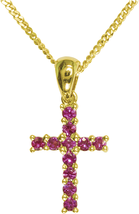 Ladies Shipton And Co 9ct Yellow Gold Cross Ruby Pendant - Shipton & Co (800x800), Png Download