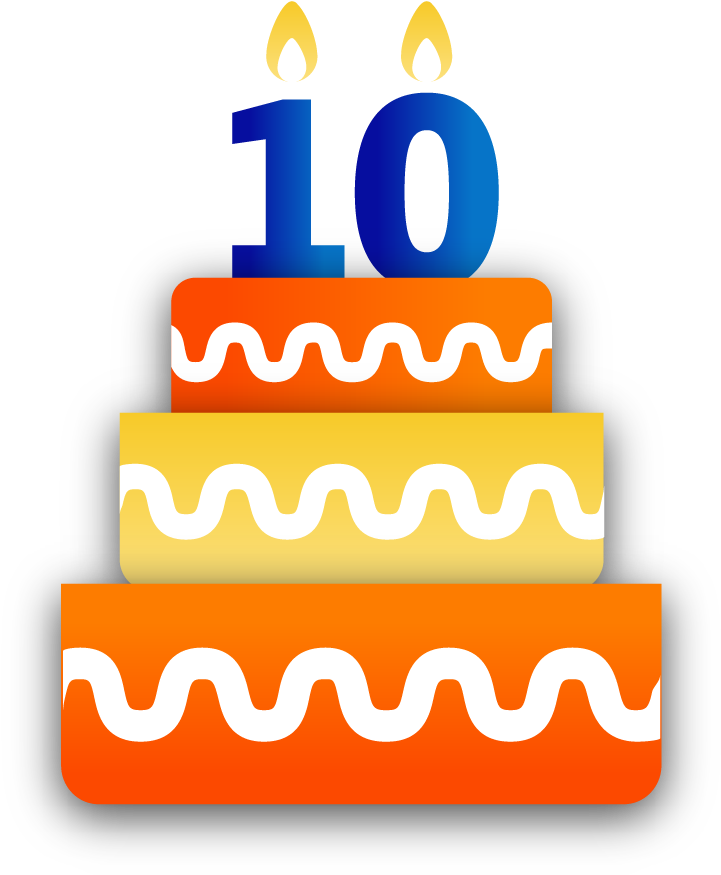 Bbm Anniversary Sticker Birthday Cake - 10 Th Anniversary Cake Png (1000x1000), Png Download