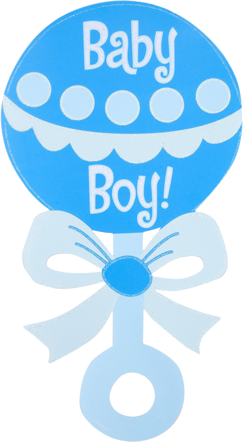 Baby Rattle Download Transparent Png Image - Boy Baby Shower Cutouts (1600x1600), Png Download