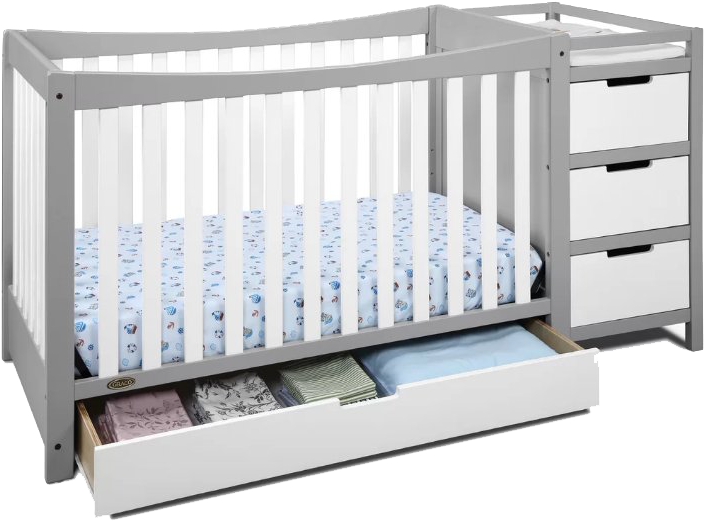 What Is A Convertible Baby Crib With Changing Table - Graco Tatum 3-in-1 Convertible Crib (714x532), Png Download