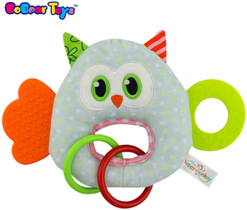 Bobeartoys Stuffed Plush Owl Toys Cartoon Baby Rattle - Brinquedo De Bebe Mordedor (350x350), Png Download