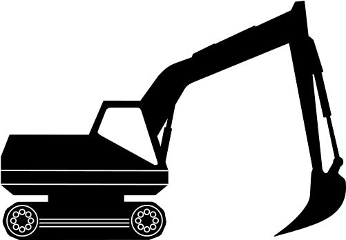 Download Picture - Excavator Clipart Black And White (508x355), Png Download