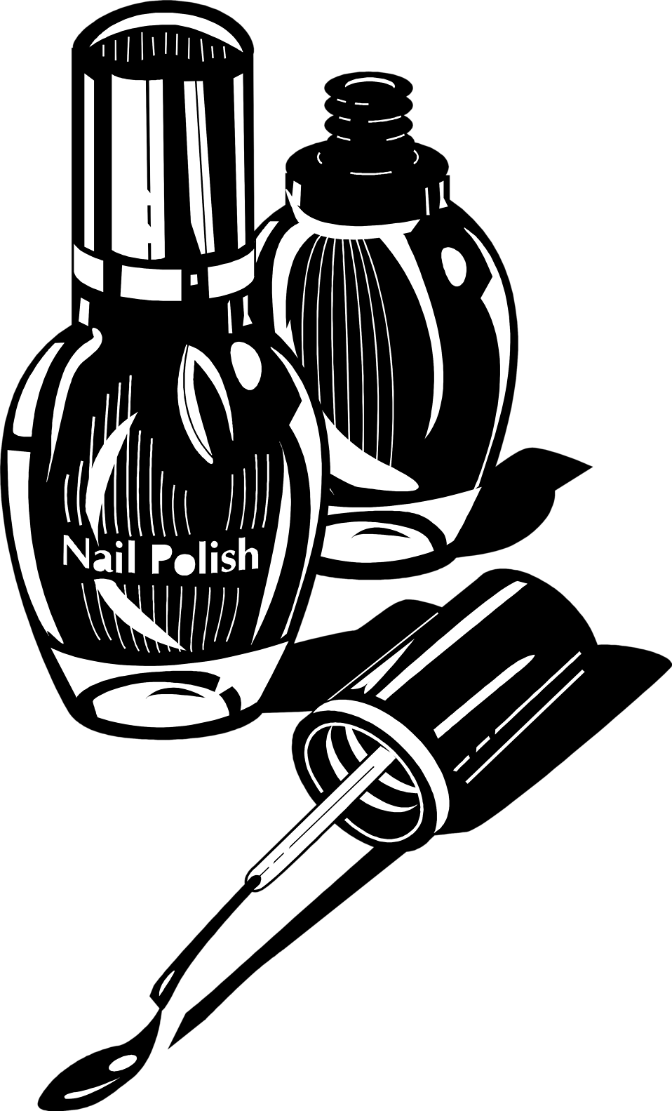 Image Free Stock Free Stock Photo Illustration Of Bottles - Nail Polish Black And White (958x1583), Png Download
