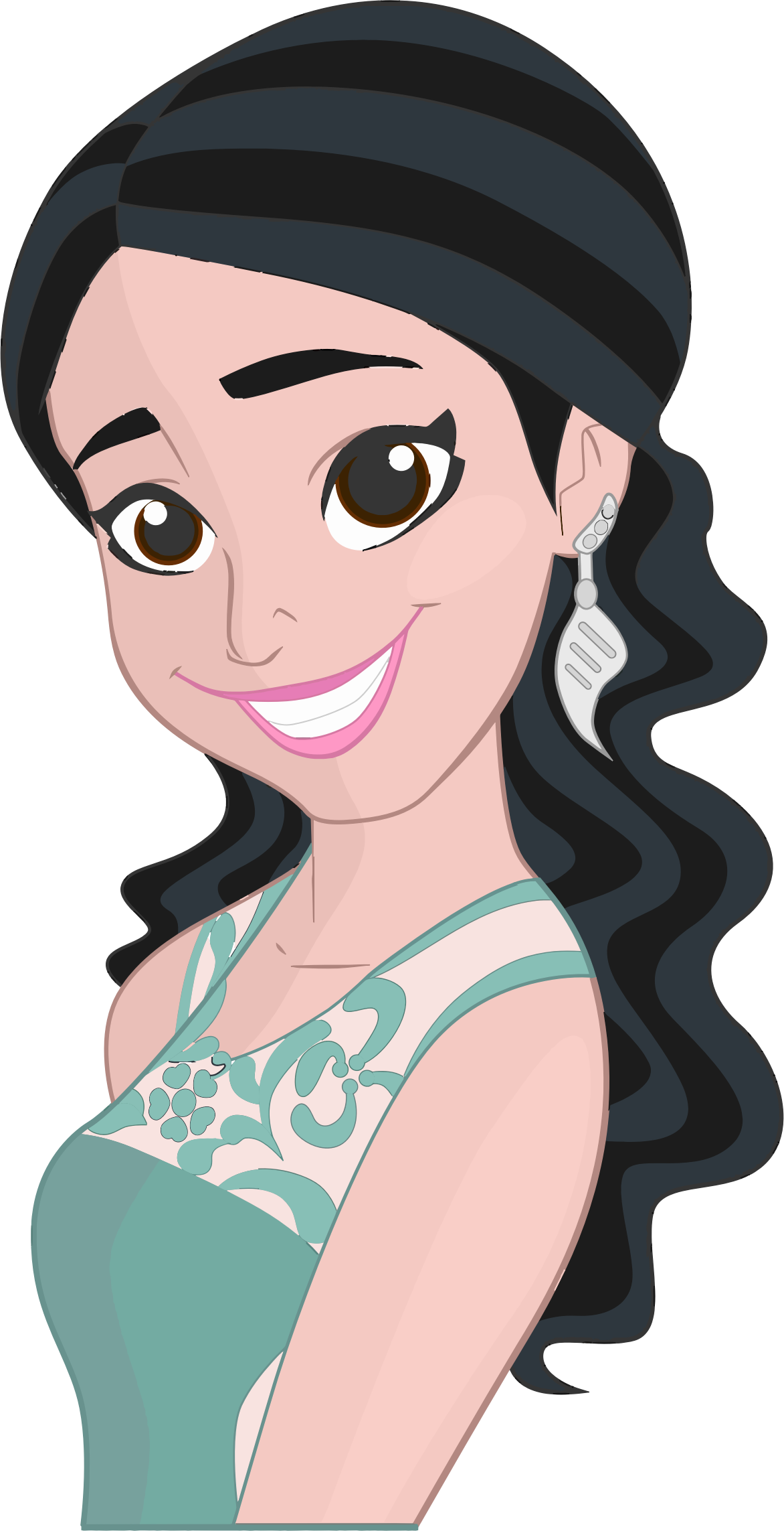 Happy Woman Png - Smiling Girl Clipart (1172x2286), Png Download