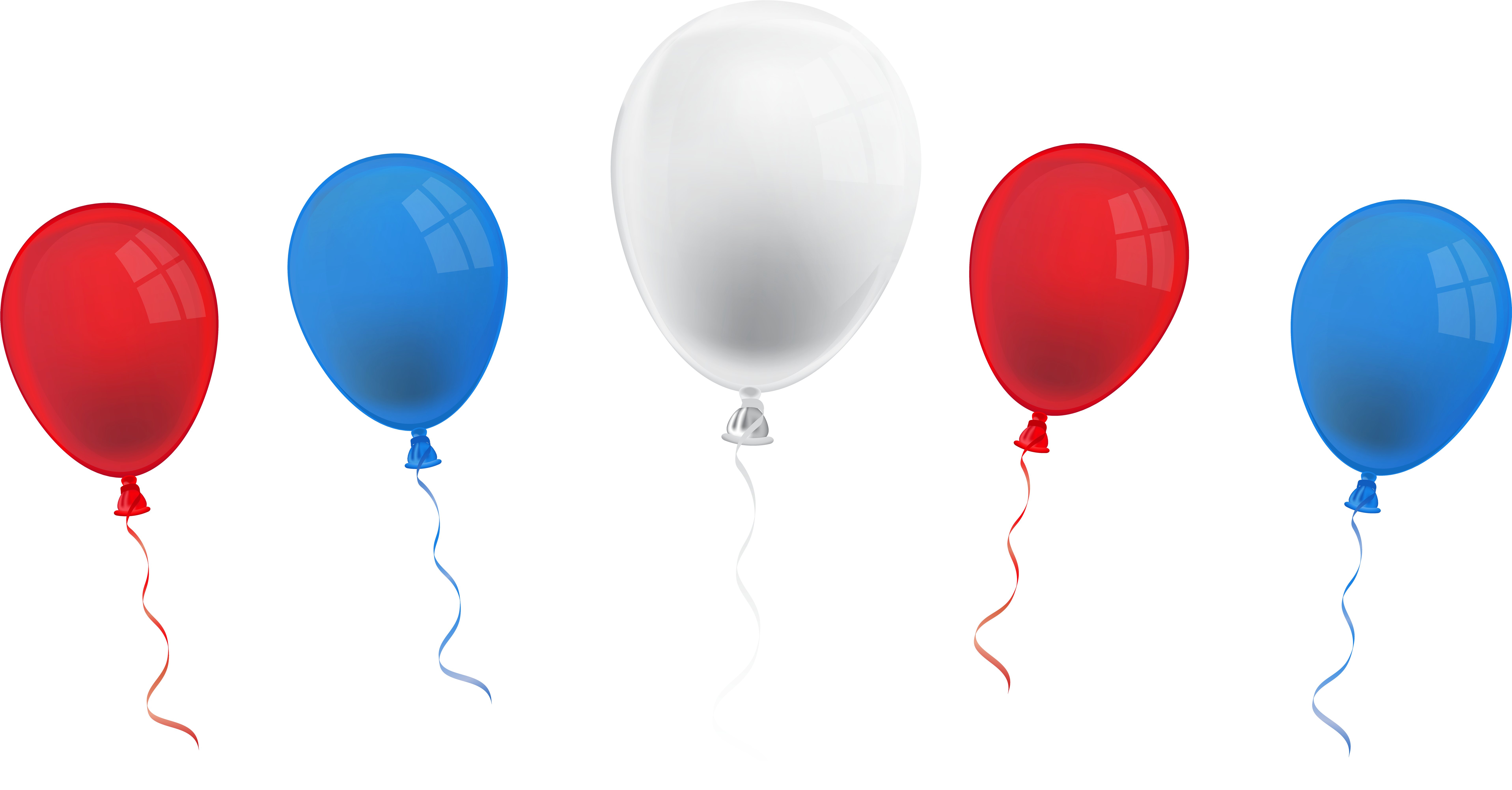 4th July Balloons Png Clip Art Imageu200b Gallery Yopriceville - Clip Art (8000x4183), Png Download