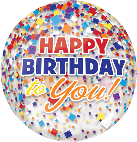 Happy Birthday Foil Balloon Png Clipart - Confetti Happy Birthday Balloons (500x500), Png Download