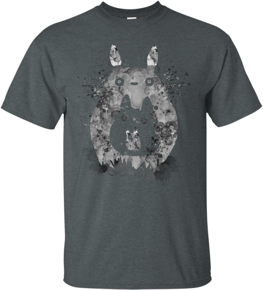 My Neighbour Watercolor And Splatter Totoro T Shirt - T-shirt (1024x1024), Png Download