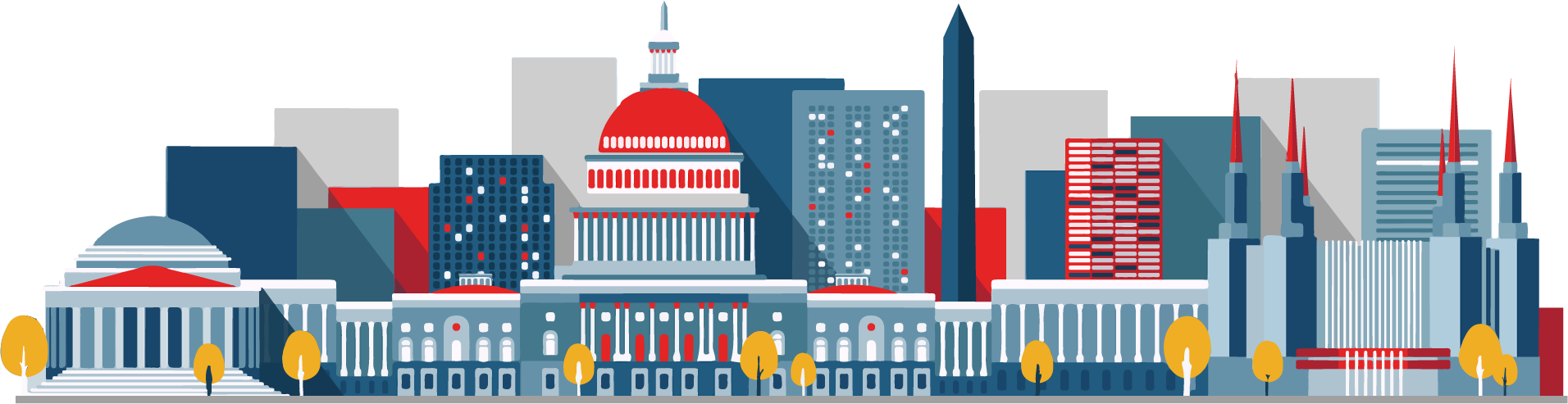 Share This - Washington Dc Skyline Png (1912x493), Png Download