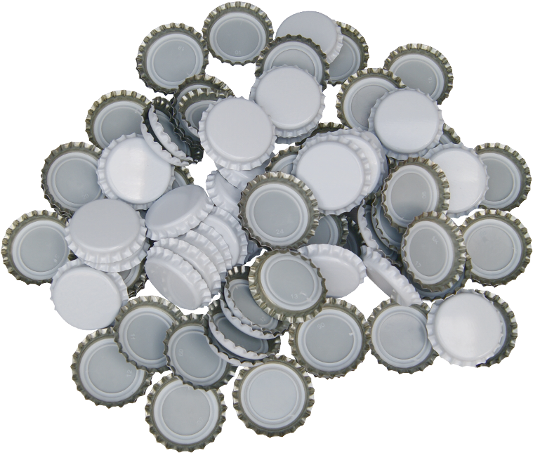 100 White Crown Caps - 100 X Crown Caps - White - Home Brew (800x800), Png Download