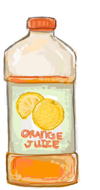 Orange Juice Drawing At Getdrawings - Orange Juice Bottle Drawing (400x695), Png Download