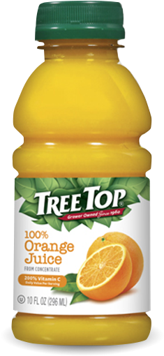 Orange Juice Bottle - Tree Top Orange Juice (265x525), Png Download