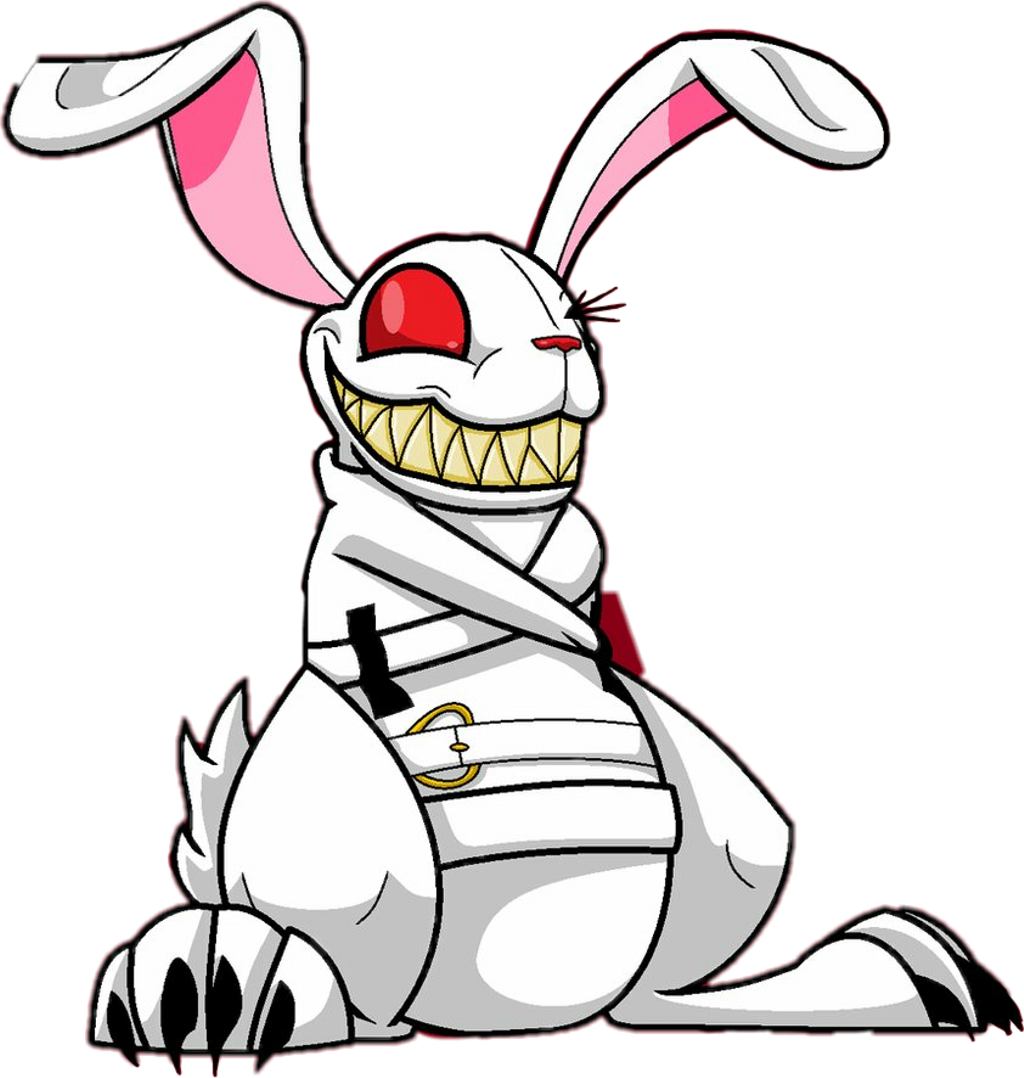 Psycho Sticker - Rabbit In Straight Jacket (1024x1078), Png Download