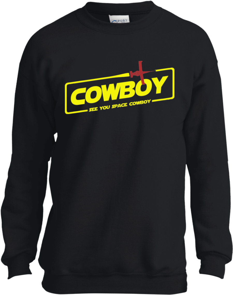 Cowboy A Space Cowboy Story Crewneck Sweatshirt - Long-sleeved T-shirt (1155x1155), Png Download
