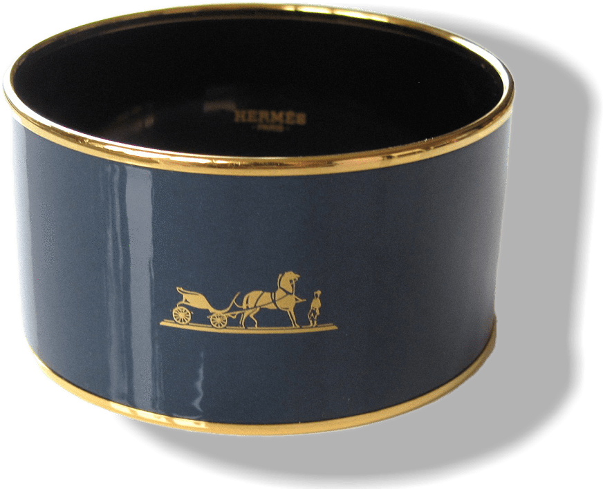 Hermes Duck Enamel Gold Trim Caleche Xtra Wide Bangle - Bangle (1000x831), Png Download