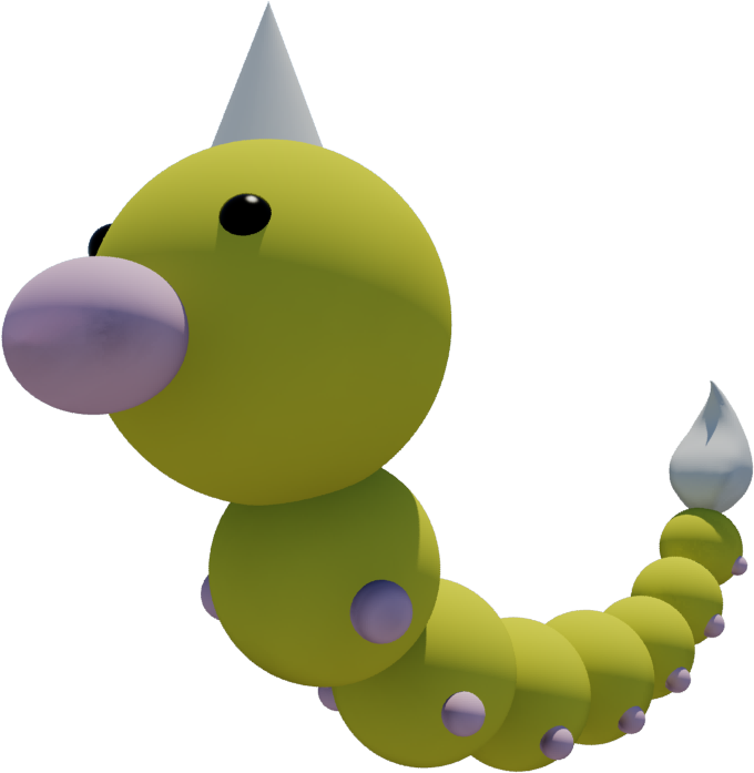 Pokemon En 3d- Weedle - Cartoon (1280x720), Png Download
