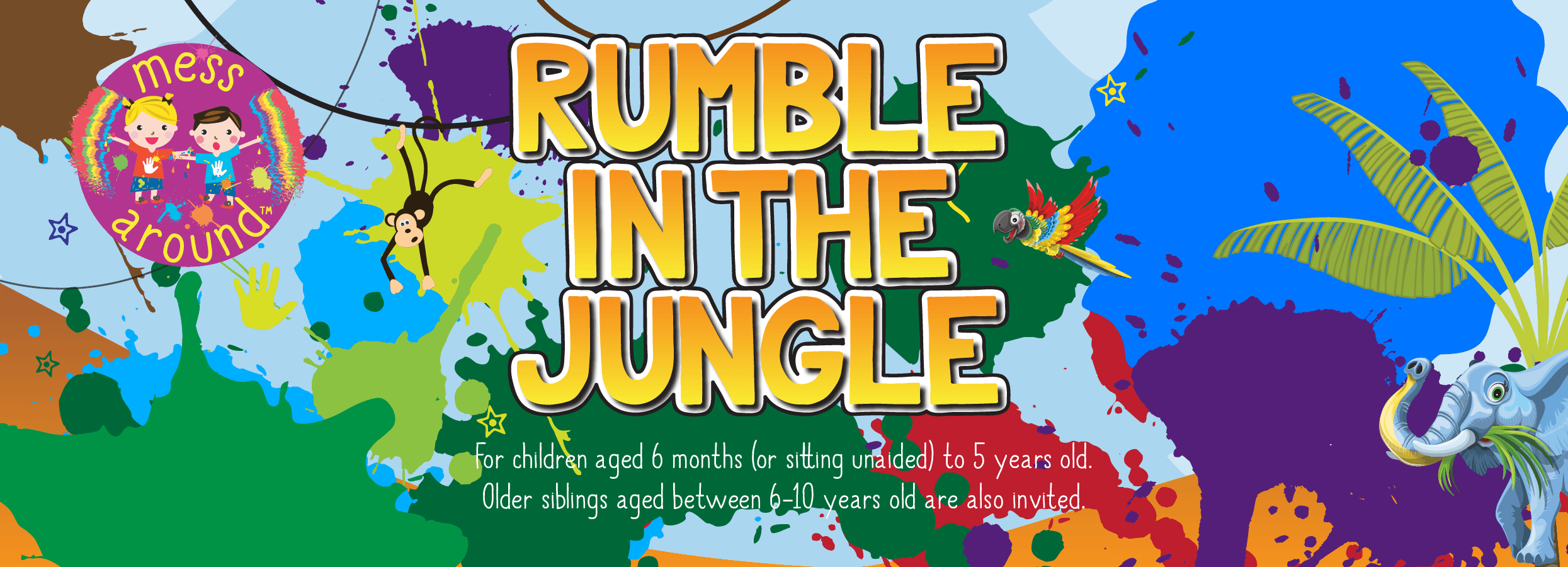 Messy Play Sully Rumble In The Jungle Sold Out - Messy Play East Kilbride - Rumble In The Jungle (2490x900), Png Download