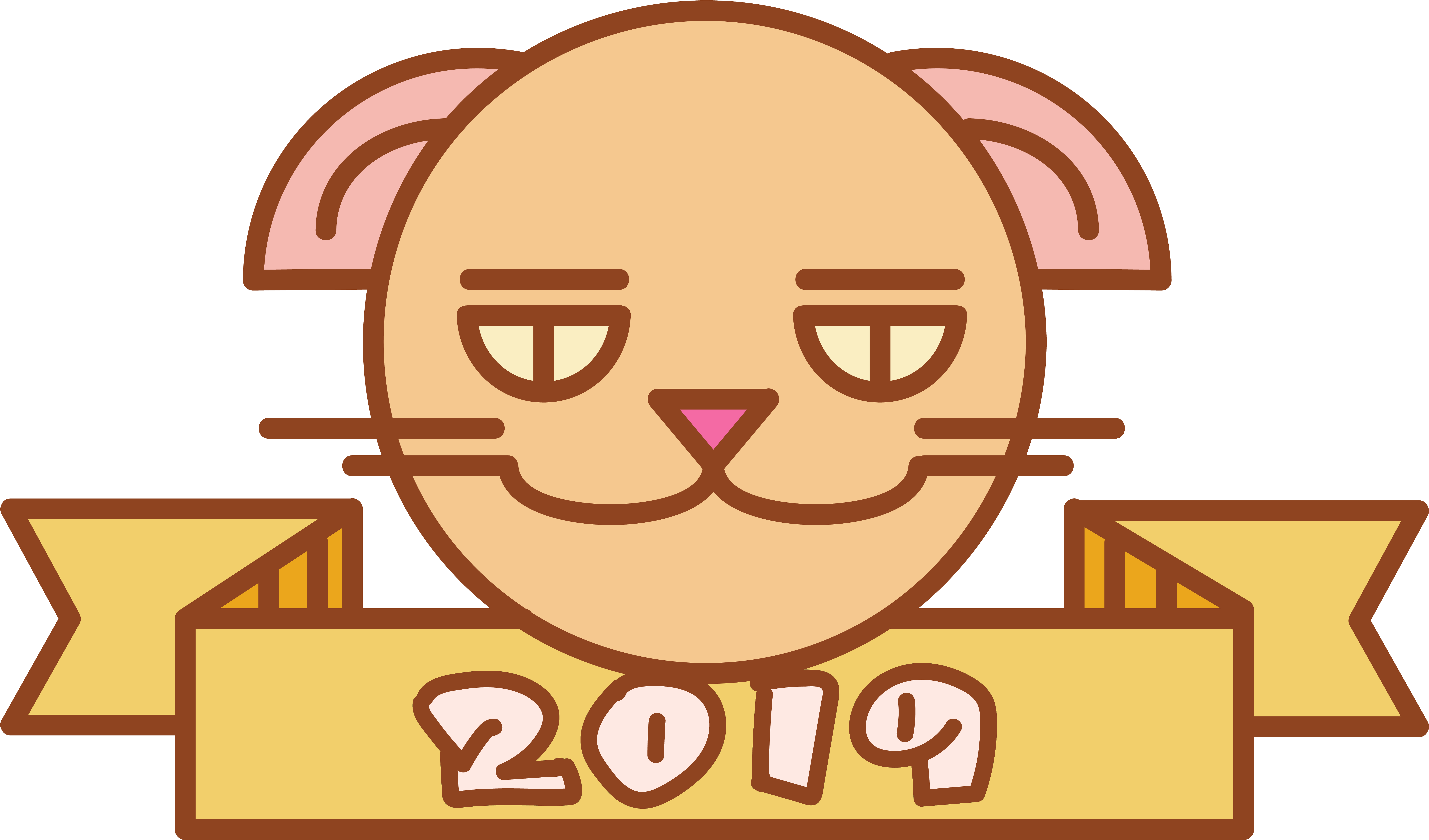 Vetorial Cabeça Gato 2019 Ano Novo Png E Imagem (8334x8334), Png Download