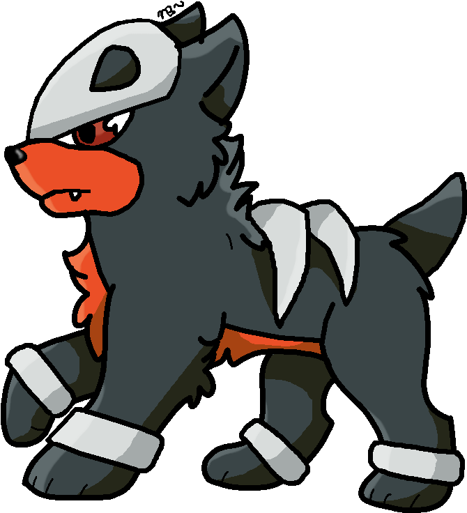 Houndour - Cartoon (916x788), Png Download