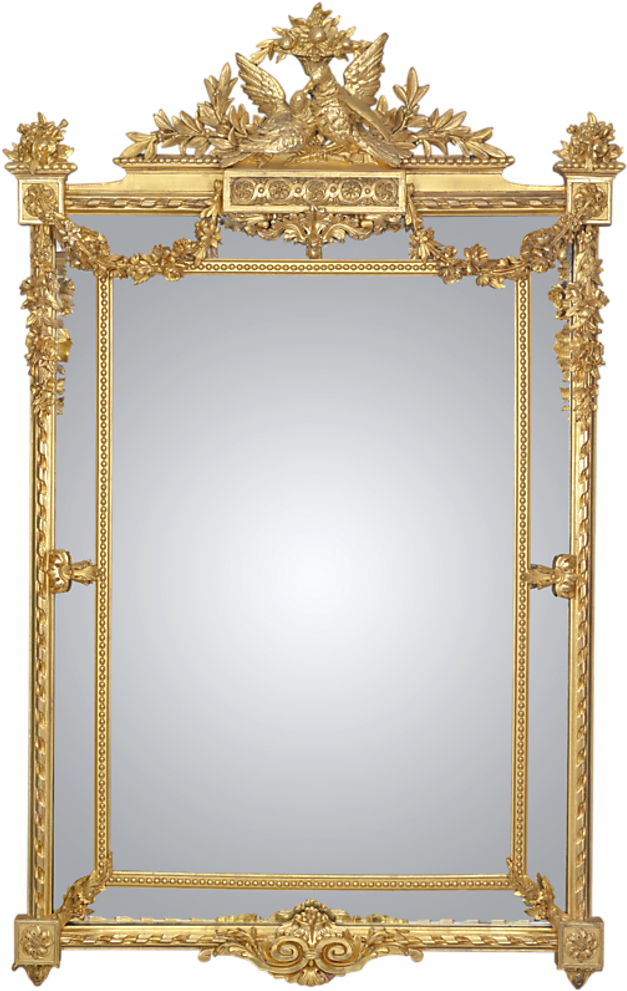 Napoleon Iii Giltwood Mirror - Antique (864x1080), Png Download