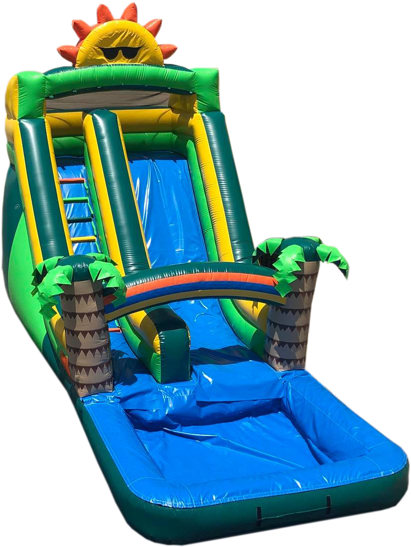 Ws-076 Tropical Water Slide - Inflatable (2048x1536), Png Download