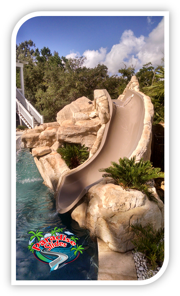 Pool Water Slide Model Ps17r-s In Cafe A One Piece - Water Slide (589x958), Png Download
