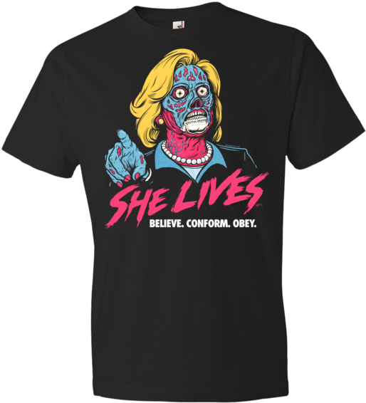 She Lives Hillary Clinton T-shirt - Dogs Make Me Happy You Not So Much Disney (600x600), Png Download