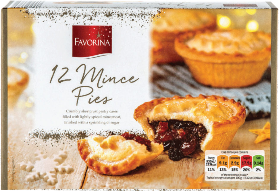 Favorina 12 Deep Filled Mince Pies - Lidl Mince Pies (1500x1125), Png Download