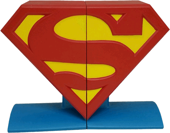 Superman Logo Bookends Statue - Superman Logo (600x600), Png Download