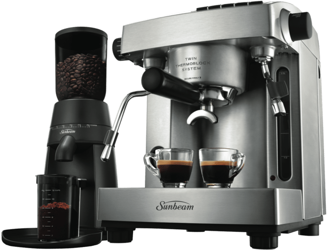 Sunbeam Pu6910 Espresso Machine & Grinder - Sunbeam Coffee Machine Em6910 (773x505), Png Download