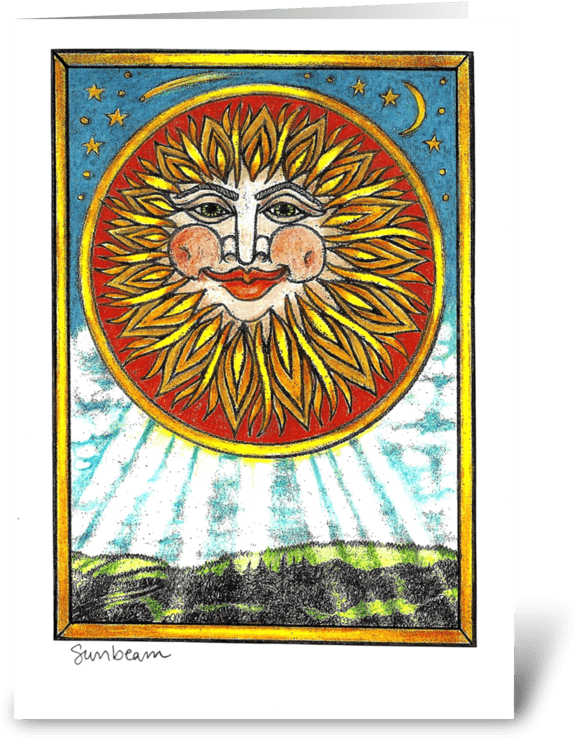Sunbeam Greeting Card - Visual Arts (700x792), Png Download