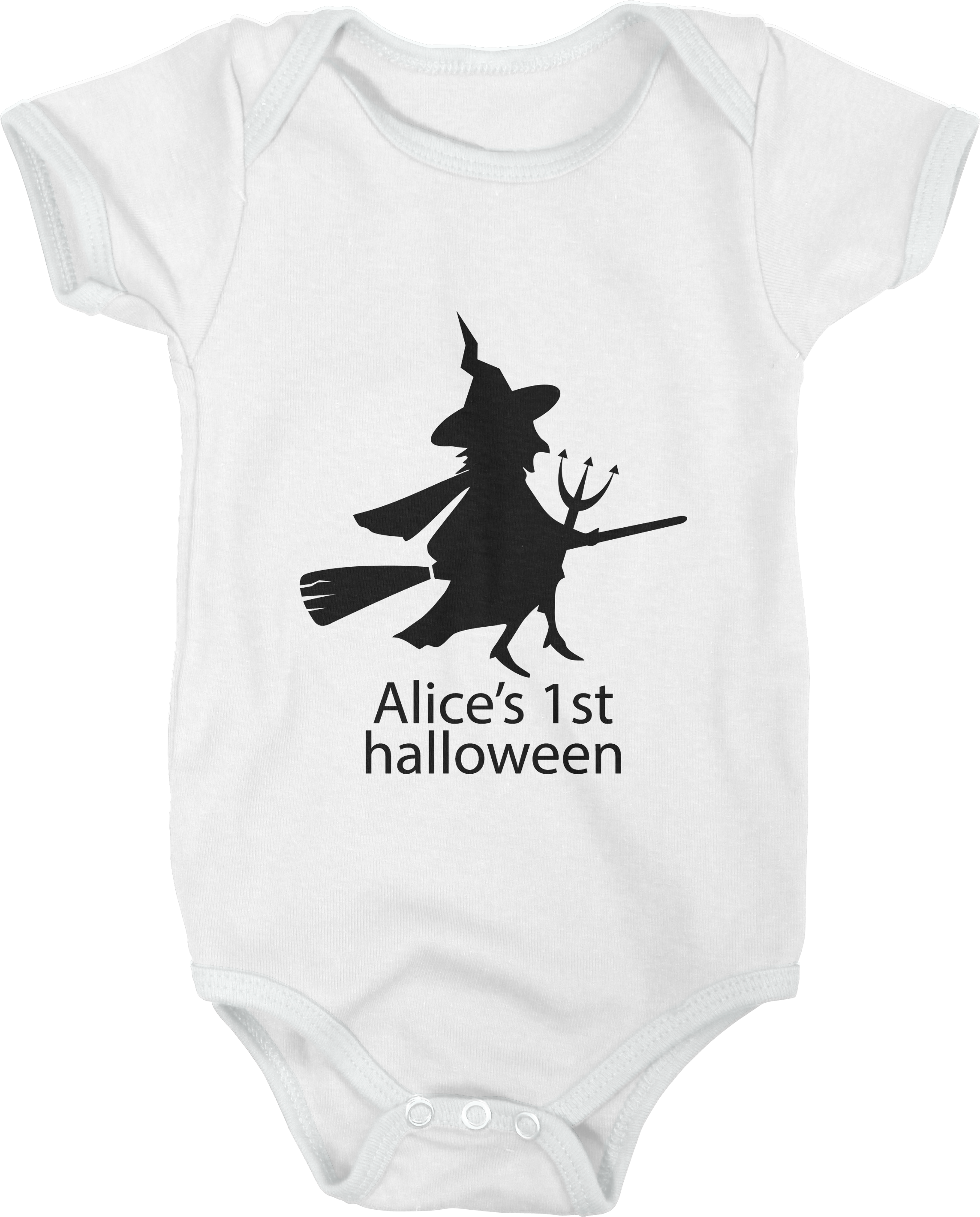 Halloween Witch Babygrow - Silhouette (3402x3834), Png Download