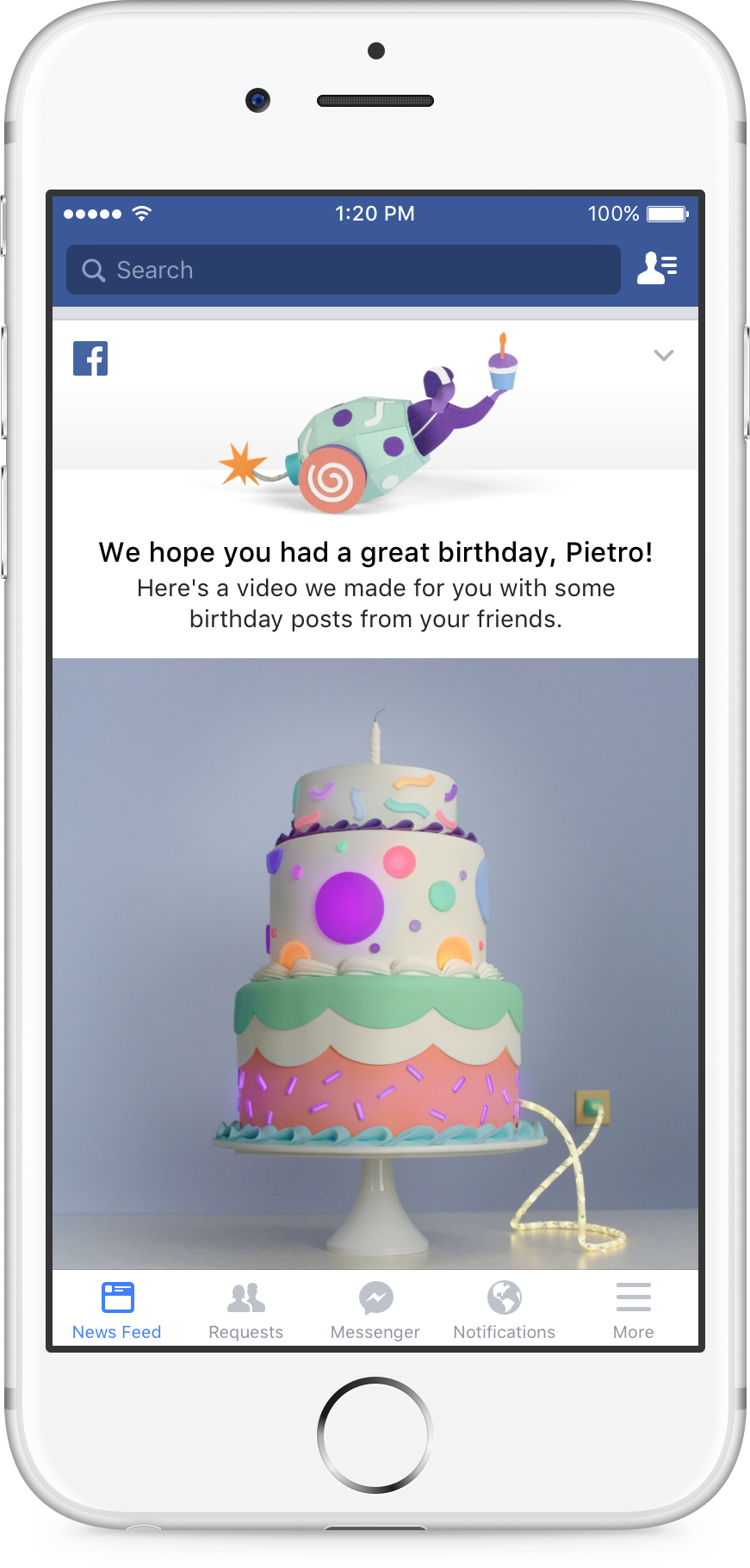 Facebook Lanza Los Vídeos De Cumpleaños - Facebook Birthday Video (871x1820), Png Download