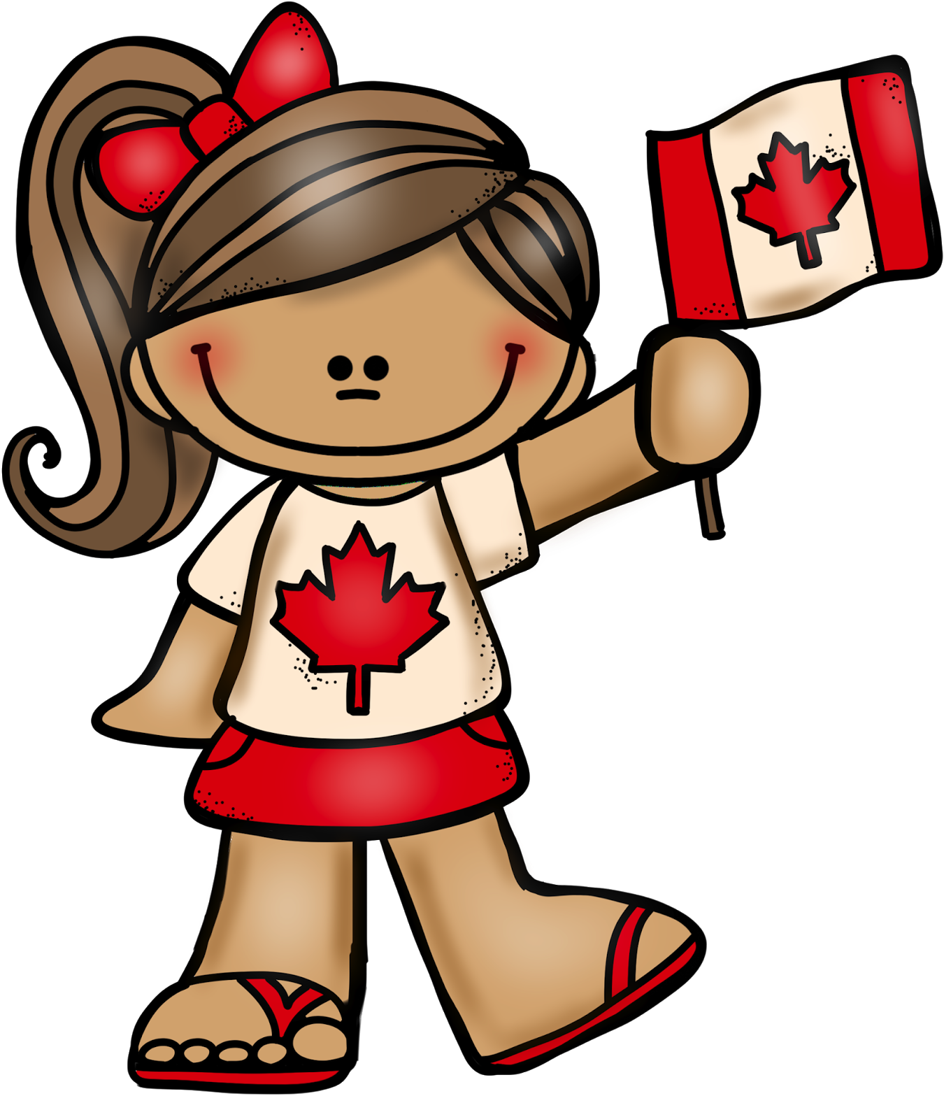July 1st Is Canada Day Here Is A Canadian Boy And Girl - Clip Art Canada Day (1350x1567), Png Download
