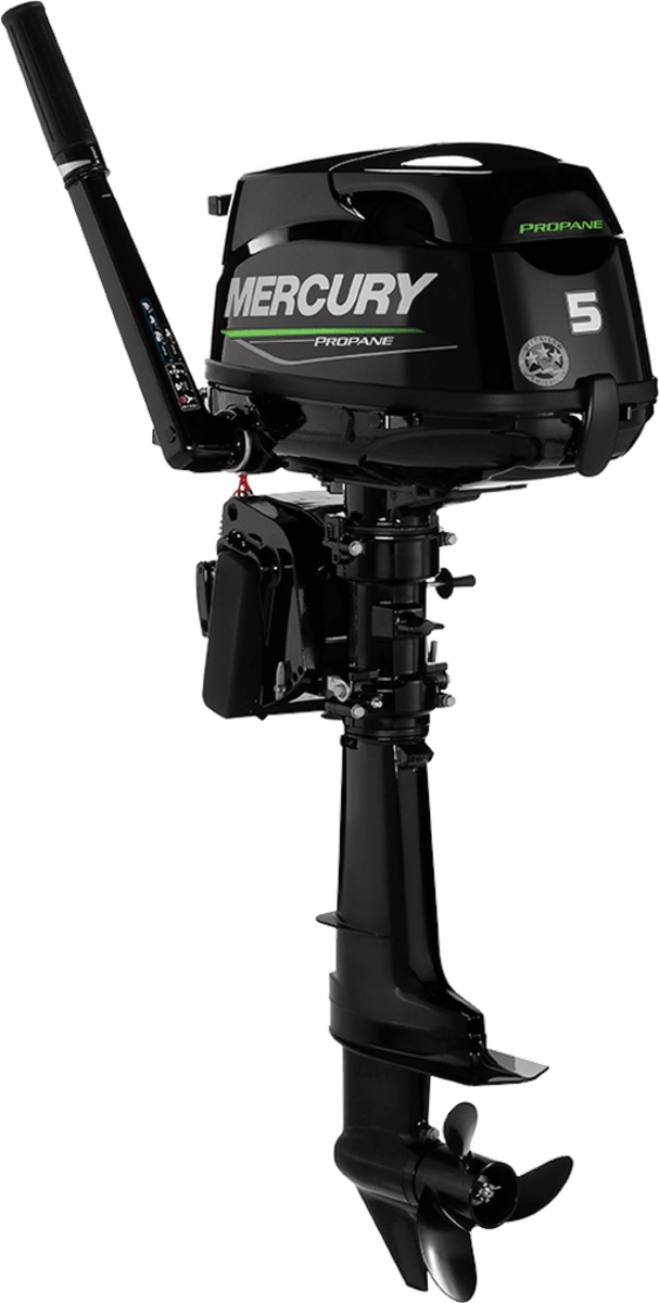 The New Engine Is Mercury's First Propane-fired Outboard - Mercury 5 Hp Propane (607x1200), Png Download