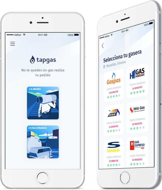 Celulares Mostrando La Aplicación Tapgas - Iphone (627x735), Png Download