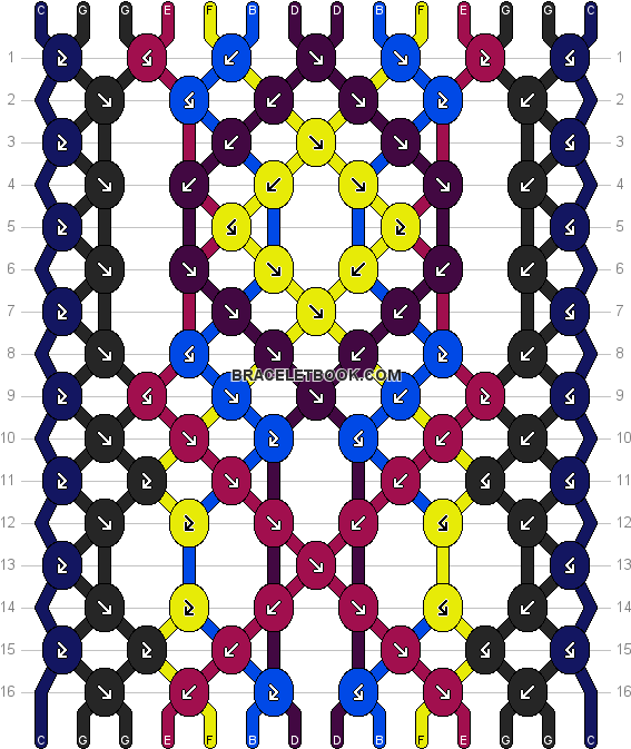 Normal Pattern - Aztec Tribal Friendship Bracelet Pattern (582x680), Png Download