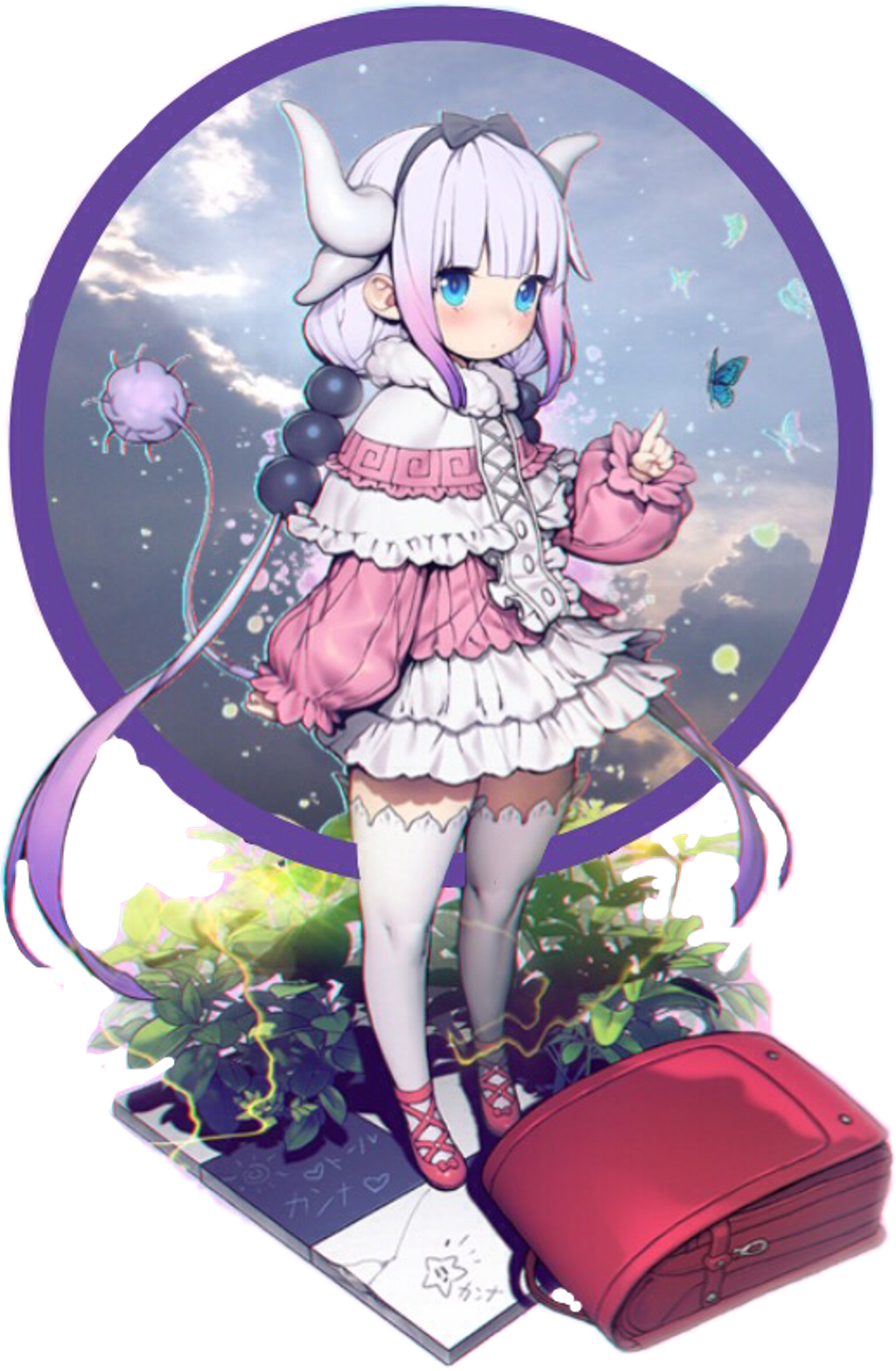 Kanna Sticker - Miss Kobayashi's Dragon Maid (1024x1566), Png Download